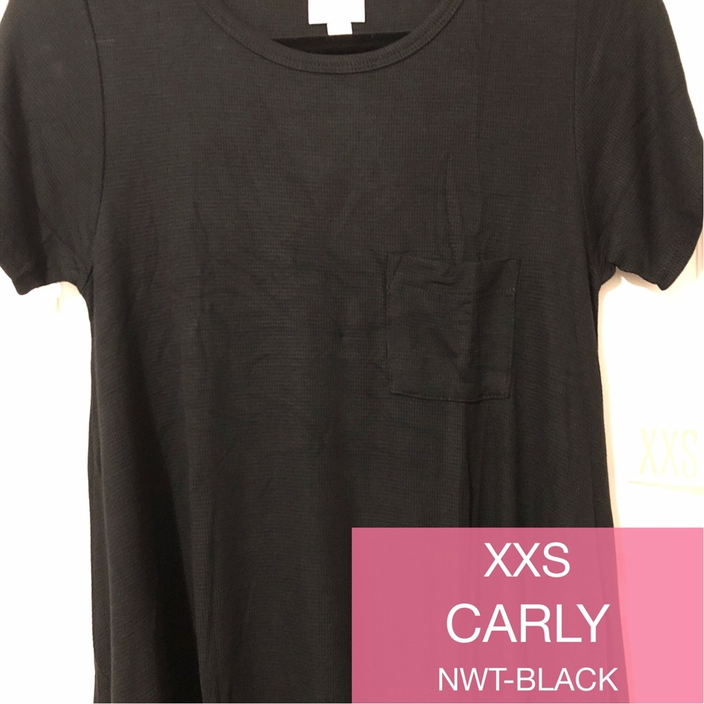 LulaRoe Solid Black Carly with Border Color